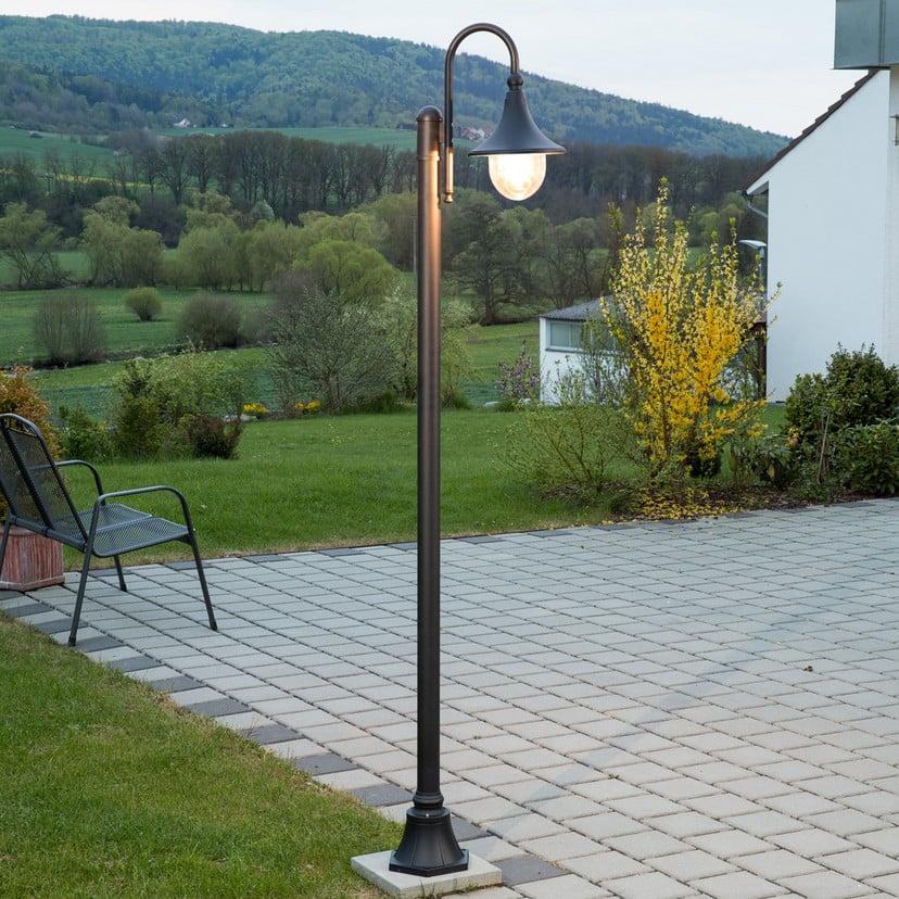 lampenwelt Lindby Außenleuchte Daphne 220 cm schwarz E27 IP44