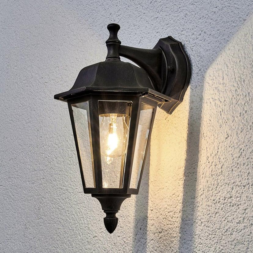 lampenwelt Lindby Außenwandleuchte Lamina Fassung oben Laterne E27