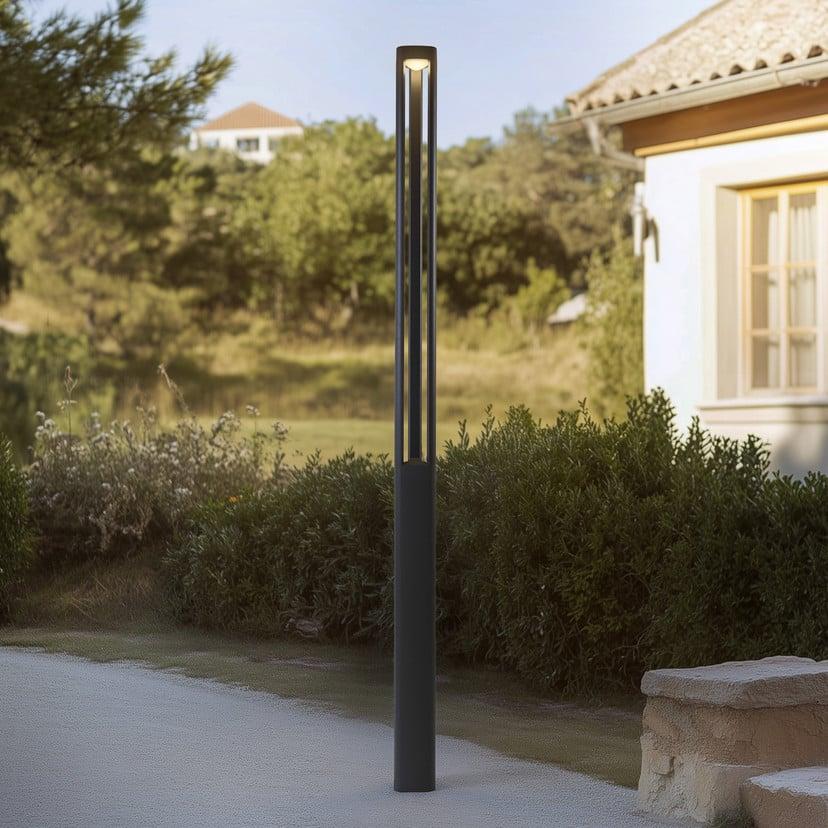 lampenwelt Lucande LED-Außenleuchte Zarek 230 cm anthrazit IP65