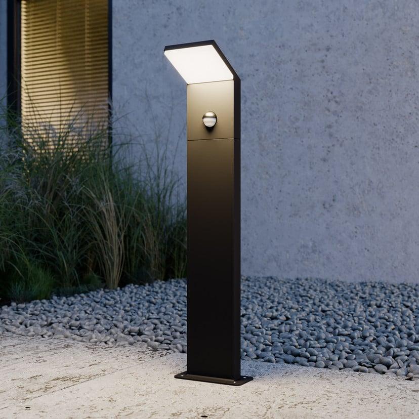 lampenwelt Lucande LED-Wegeleuchte Nevio Sensor 60cm anthrazit