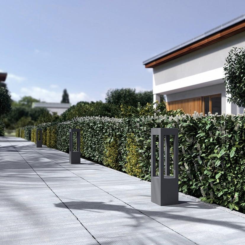 lampenwelt Arcchio LED-Pollerleuchte Lienna 60 cm grau Metall IP65