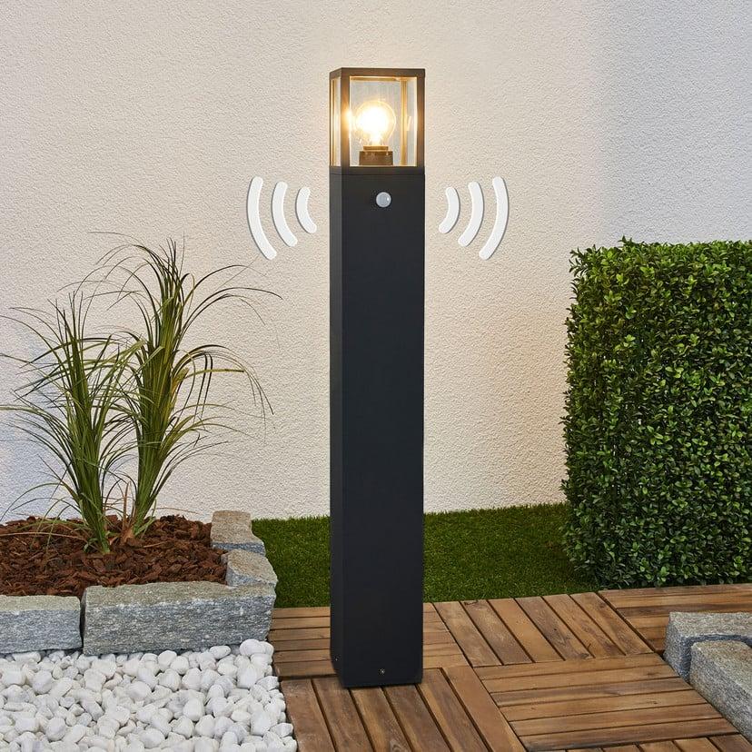 lampenwelt Lucande Wegeleuchte Klemens 90 cm Sensor grafitgrau E27 Tägliche Deals