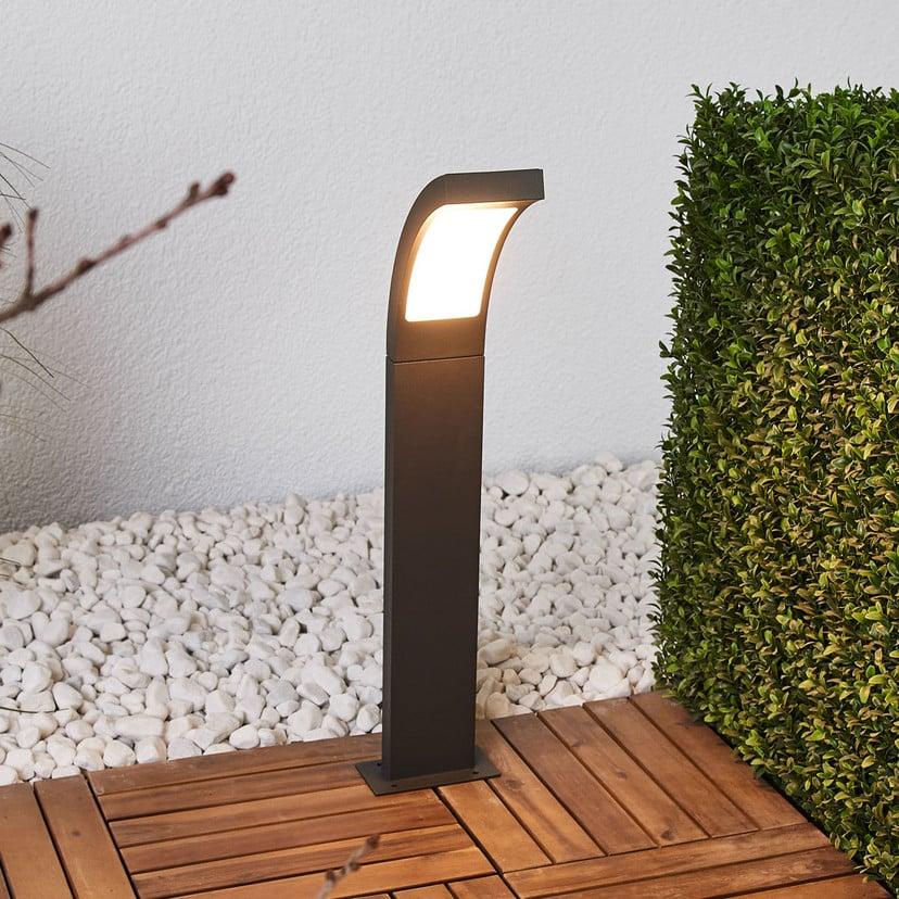 lampenwelt Lucande LED-Pollerleuchte Juvia 60 cm grafitgrau IP54