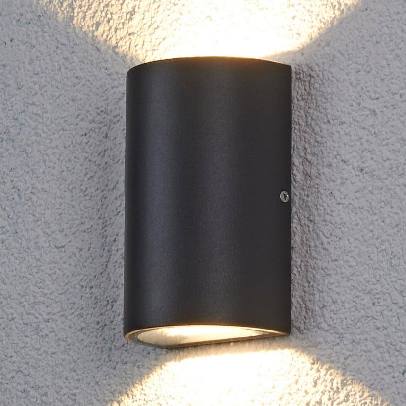 lampenwelt Lucande LED-Außenwandleuchte Jale 16 cm anthrazit Alu Super Sparpreis