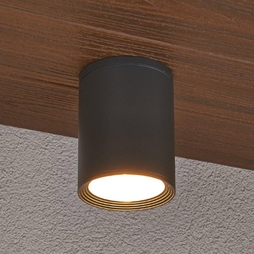 lampenwelt Lucande Außendeckenstrahler Minna graphit 14 cm IP54 E27