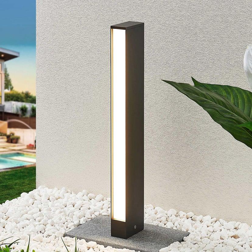lampenwelt Lucande LED-Wegeleuchte Lirka dunkelgrau Metall 60 cm