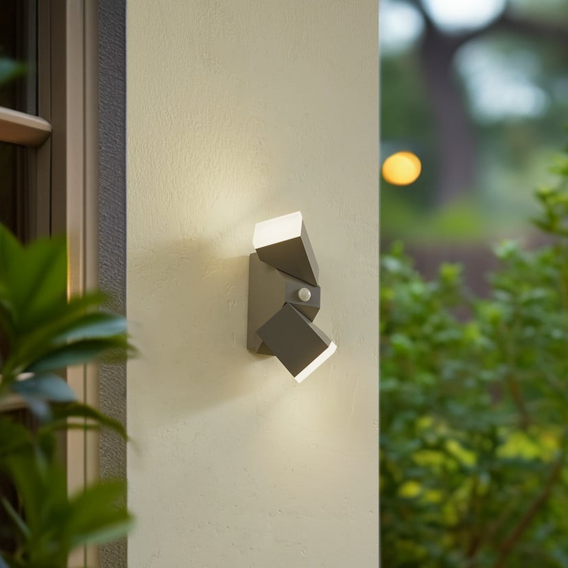 lampenwelt Lindby LED-Wandleuchte Sally 22 cm grau IP54 Sensor Letzter Tag