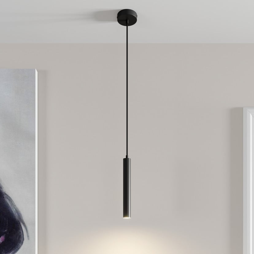 lampenwelt Arcchio LED-Pendelleuchte Franka 1-flg. Ø 4 cm schwarz
