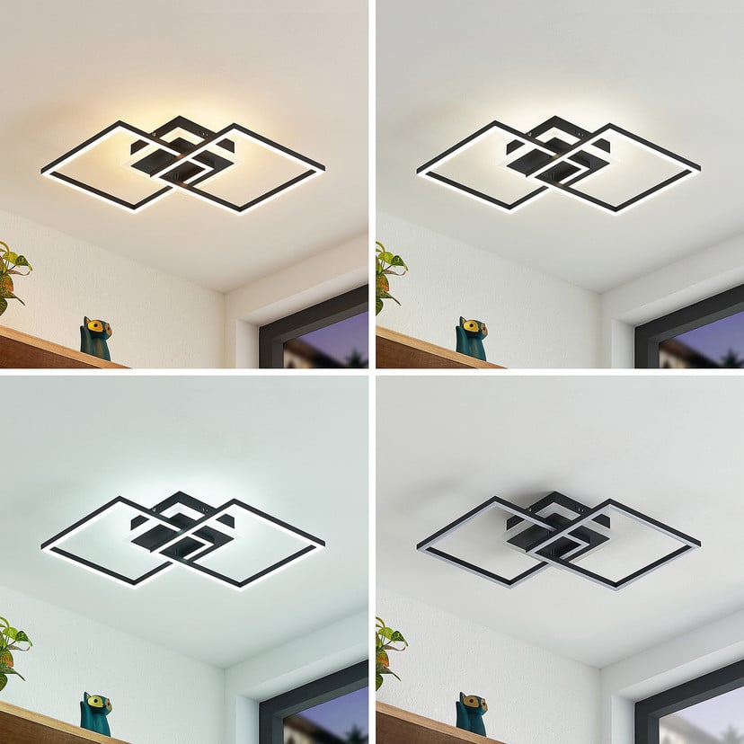 lampenwelt Lindby LED-Deckenlampe Fjardo eckig schwarz CCT Remote Bis zu 65% Rabatt