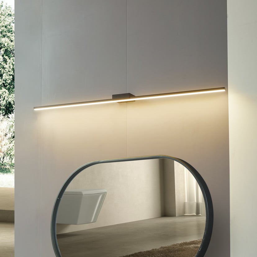 lampenwelt Lucande LED-Spiegellampe Kivana schwarz Metall 120cm IP44 Discount Store für neue Produkte