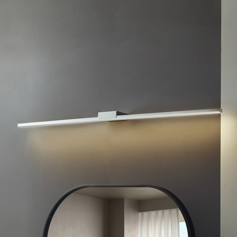 lampenwelt Lucande LED-Spiegellampe Kivana chrom Metall 120cm IP44
