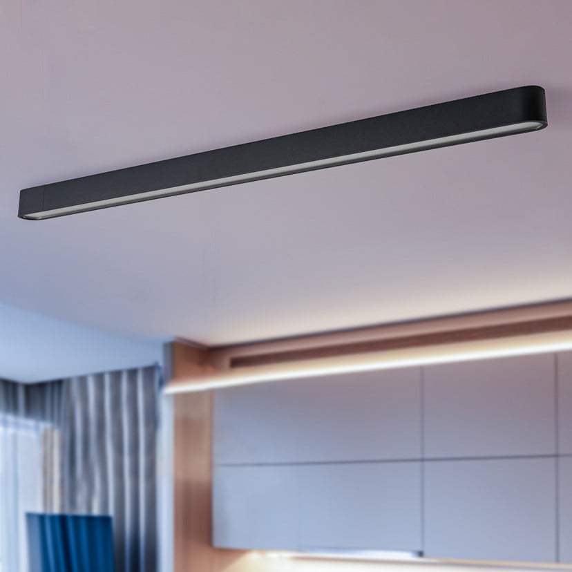 lampenwelt Deckenleuchte Soft 125 x 6 cm graphit Aluminium G13 Speichern exportieren