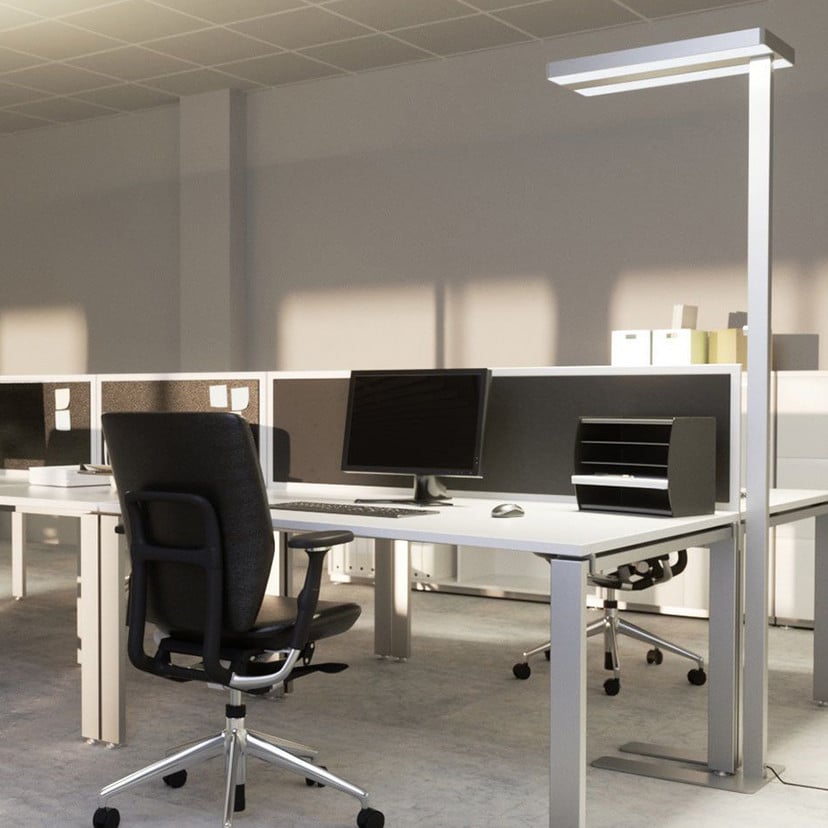 lampenwelt Arcchio LED-Stehleuchte Logan Neo silber 8.000 lm dimmbar