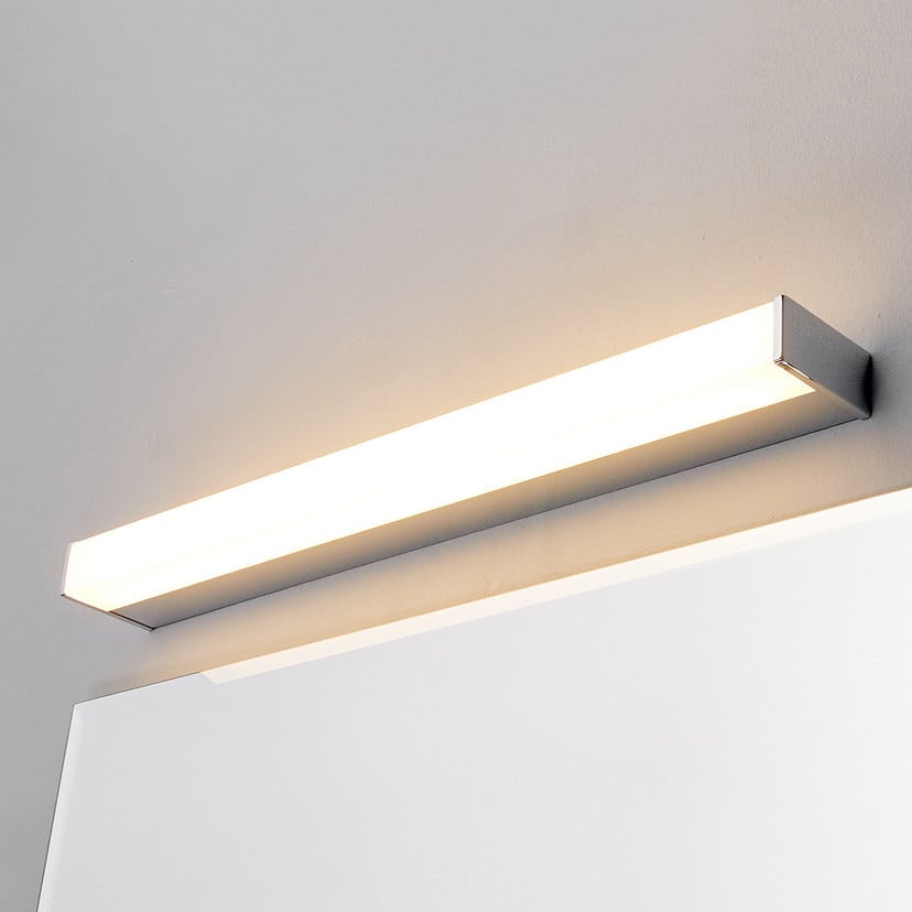 lampenwelt Lindby LED-Wandlampe Philippa eckig 59 cm chrom IP44