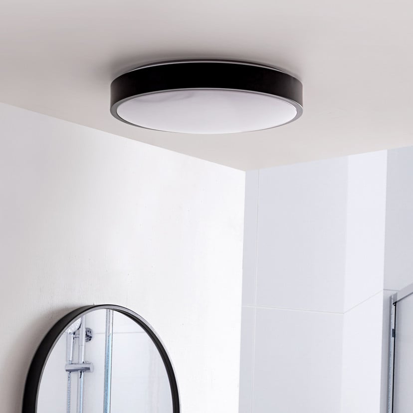 lampenwelt Lindby LED-Deckenlampe Medon Ø 38 cm schwarz IP44 Metall Rabatte dieses Monats