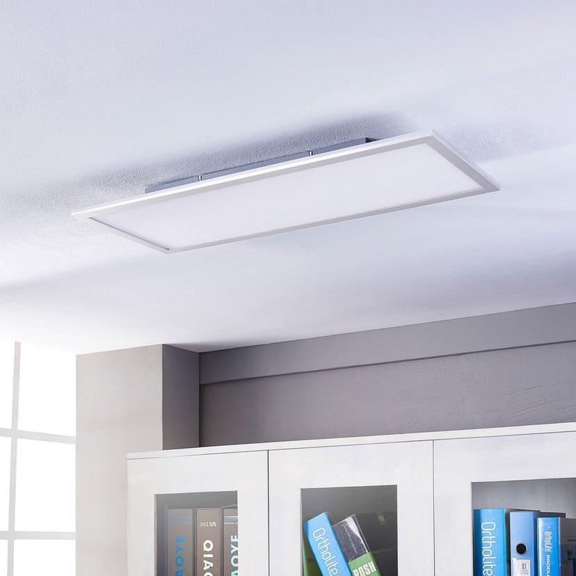 lampenwelt Lindby LED-Panel Livel 4000K 80 cm x 30 cm silber Metall 2025