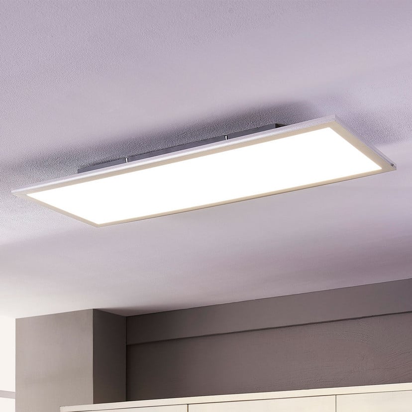 lampenwelt Lindby LED-Panel Livel 4000K 80 cm x 30 cm silber Metall 2025