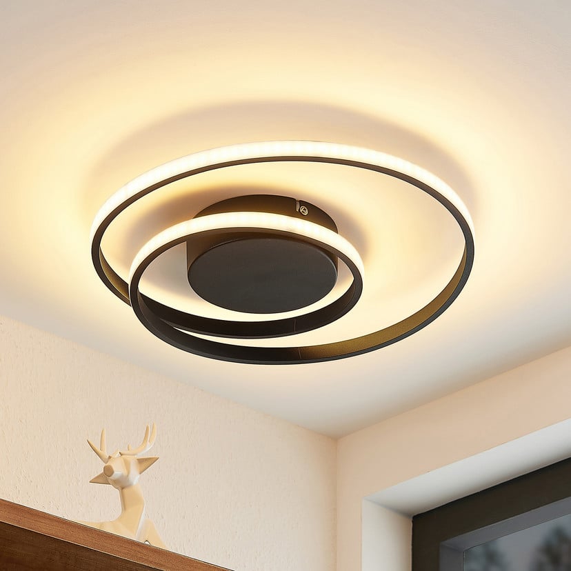 lampenwelt Lindby LED-Deckenleuchte Emisua schwarz CCT dimmbar Hotsell