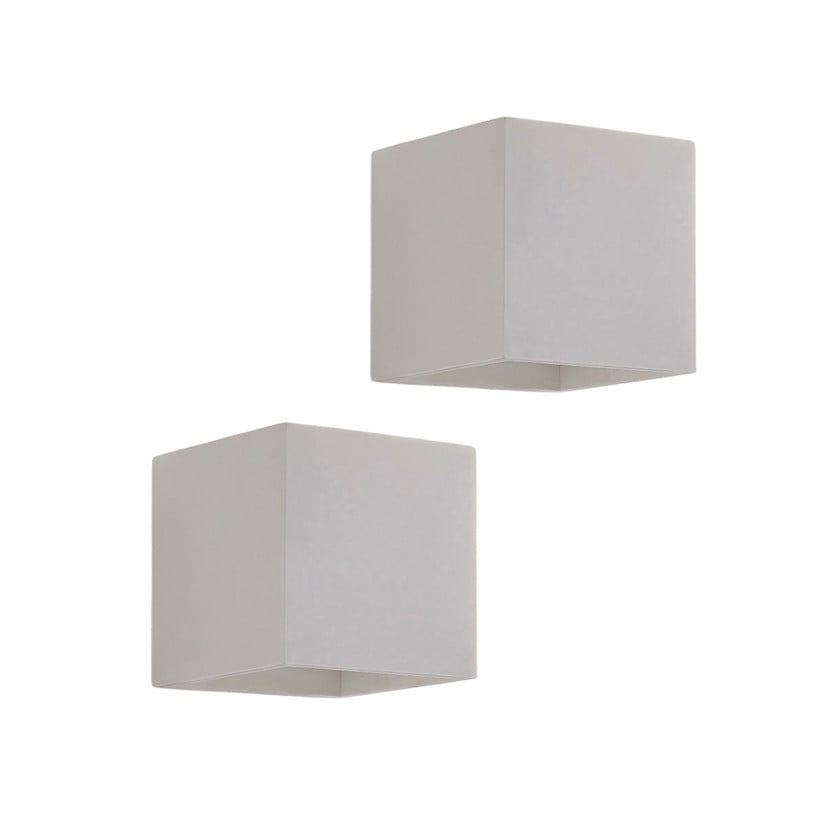 lampenwelt Lindby Wandleuchte Kay weiß Gips 2er-Set