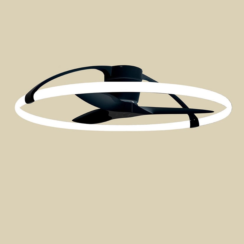 lampenwelt Smart LED-Deckenventilator Nepal schwarz DC leise