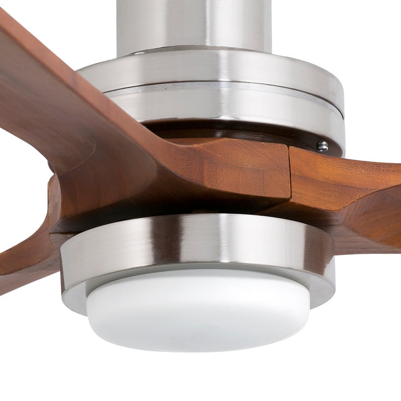 lampenwelt Deckenventilator Lantau L LED nickel/kiefer dunkel Fabrikpreis