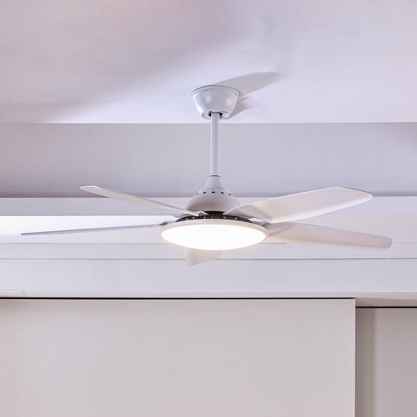 lampenwelt Lucande LED-Deckenventilator Divian weiß DC leise CCT