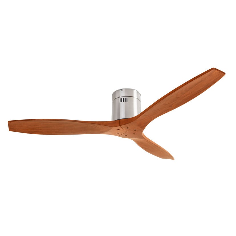 lampenwelt Deckenventilator Stem mit Holzflügeln holz dunkel