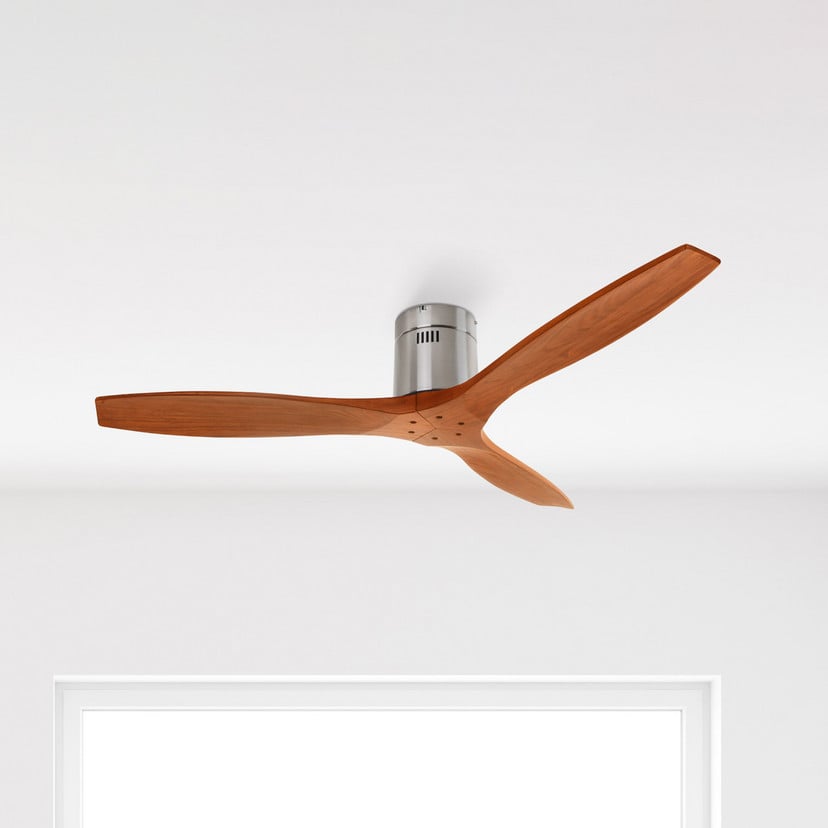 lampenwelt Deckenventilator Stem mit Holzflügeln holz dunkel Großer Ausverkauf