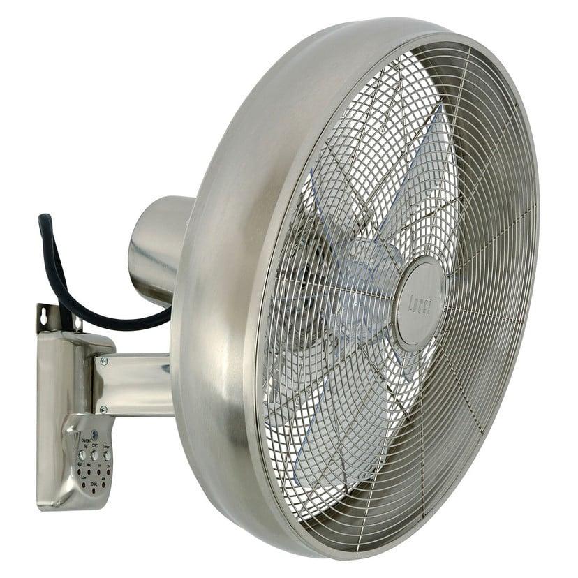lampenwelt Beacon Wandventilator Breeze chromfarben/klar Ø 41 cm leise