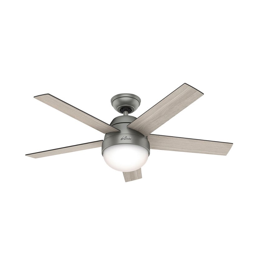 lampenwelt Hunter Stile Ventilator mit Licht grau/walnuss