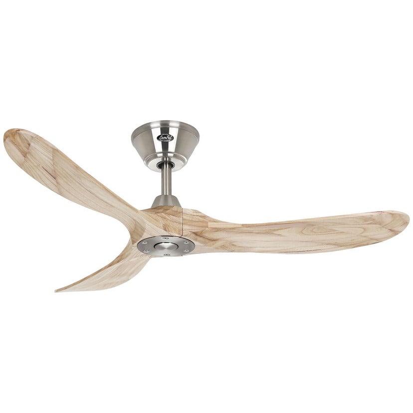 lampenwelt Deckenventilator Eco Genuino 122 chrom/Holz hell