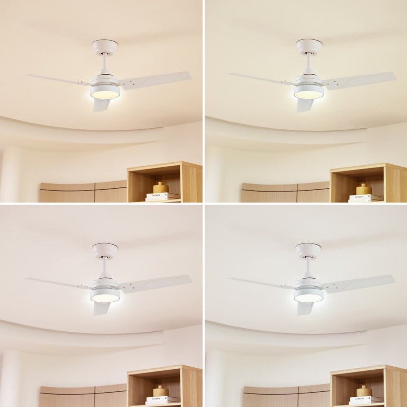 lampenwelt Lindby LED-Deckenventilator Aerallo weiß CCT leise Jubiläumsangebot