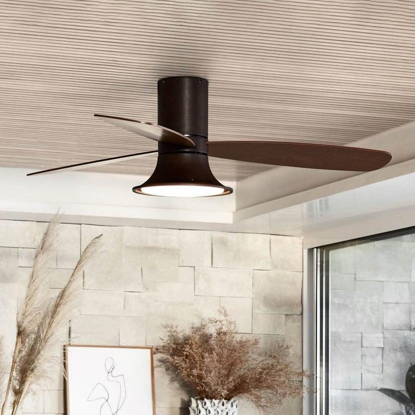 lampenwelt Beacon Deckenventilator mit Licht Flusso bronzefarben leise