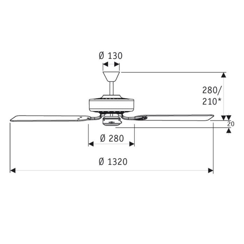 lampenwelt Deckenventilator Classic Royal 132 braun/nussbaum Online Outlet