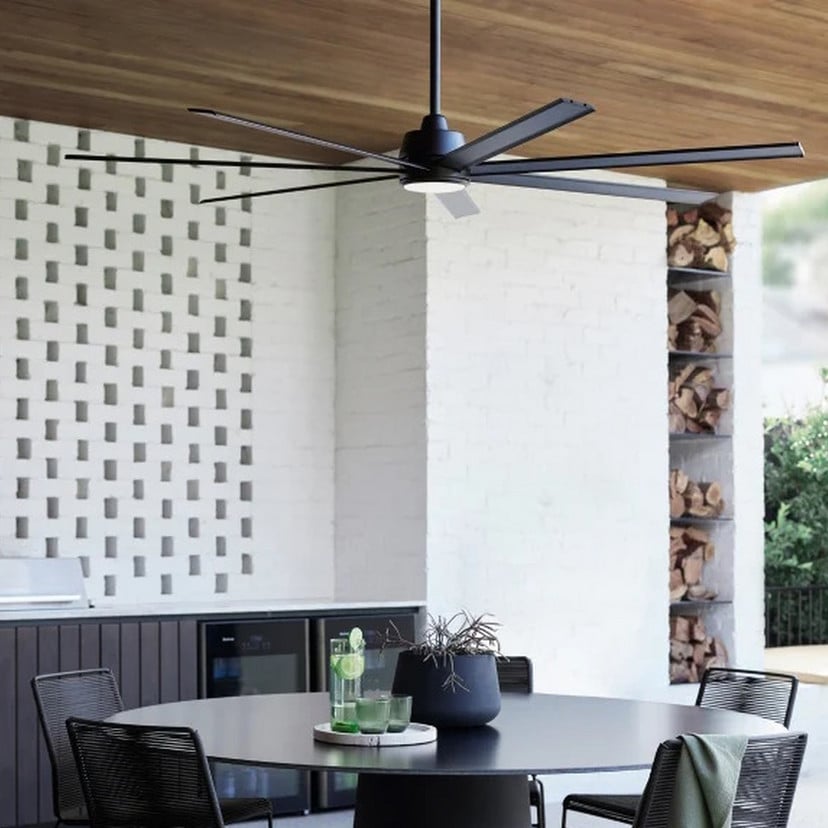 lampenwelt Beacon Deckenventilator mit Licht Atlanta schwarz DC leise
