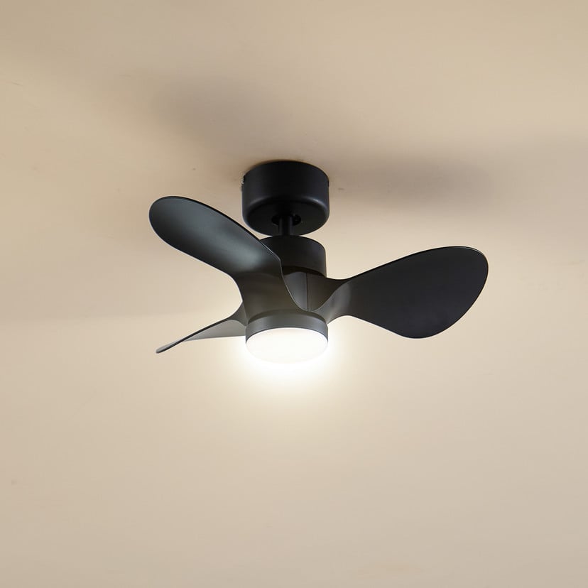 lampenwelt Lindby LED-Deckenventilator Enon schwarz DC-Motor leise
