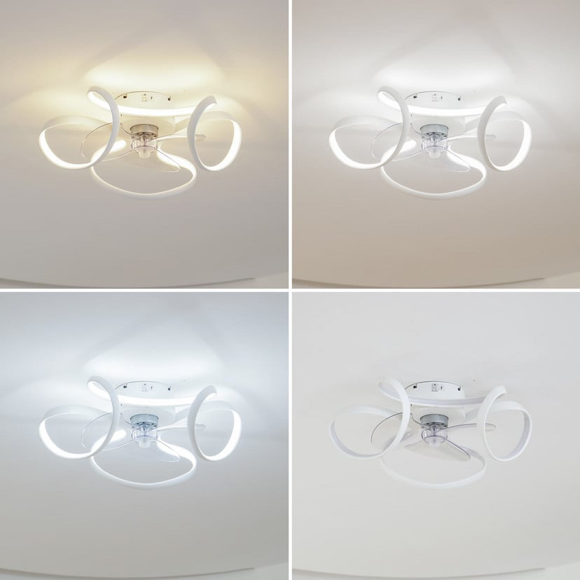 lampenwelt Lindby LED-Deckenventilator Lomata weiß leise Ø 23 cm