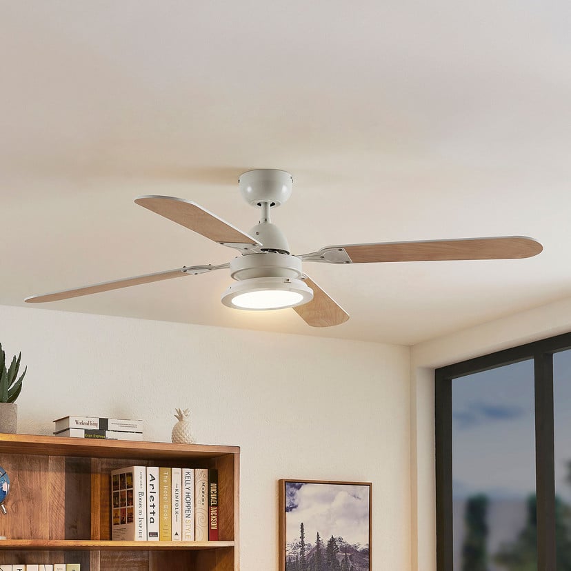lampenwelt Lindby LED-Deckenventilator Tedric weiß leise Ø 133 cm