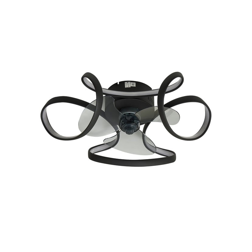 lampenwelt Lindby LED-Deckenventilator Lomata schwarz leise Ø 23 cm Begrenzte Freigabe