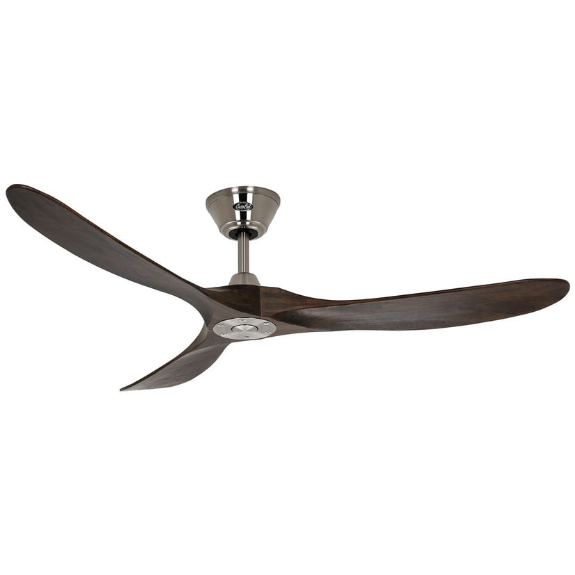 lampenwelt Deckenventilator Eco Genuino 152 chrom/nussbaum