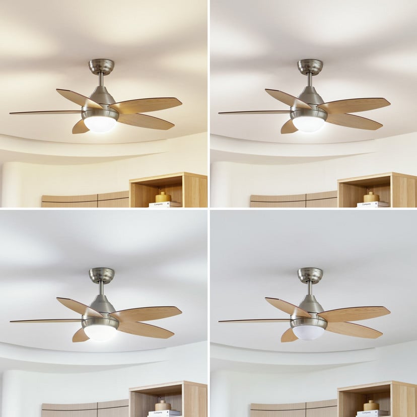 lampenwelt Lindby LED-Deckenventilator Klasika DC leise 106 cm CCT