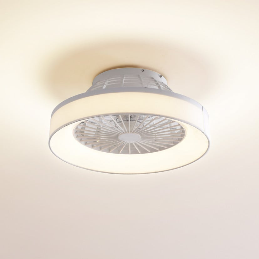 lampenwelt Lindby LED-Deckenventilator Mace weiß leise Ø 47 cm