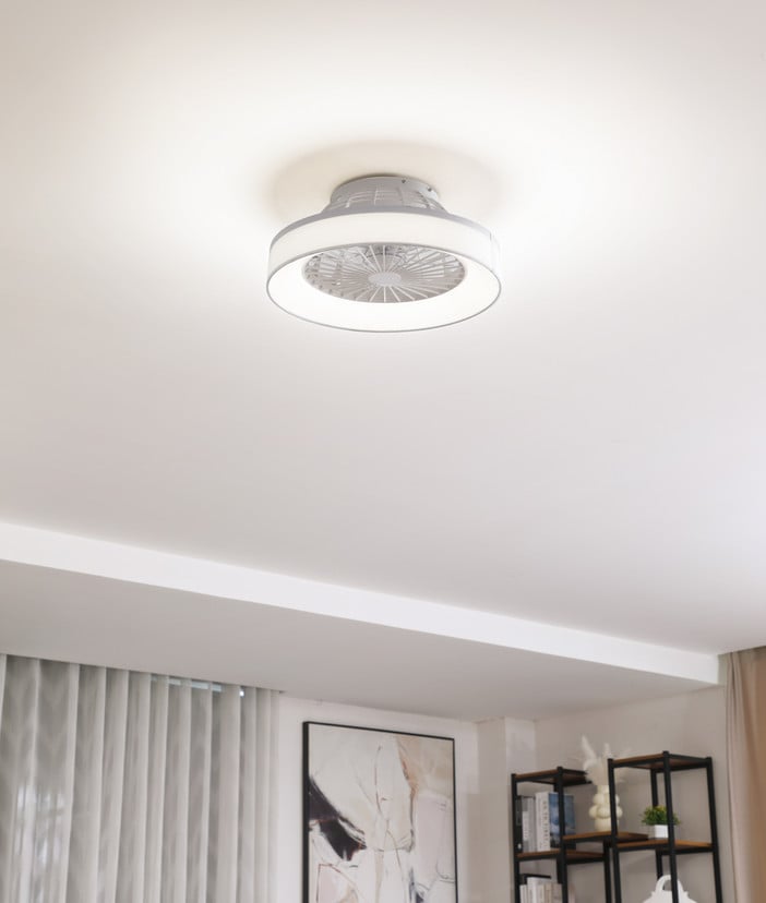 lampenwelt Lindby LED-Deckenventilator Mace weiß leise Ø 47 cm Vierteljährliche Förderung