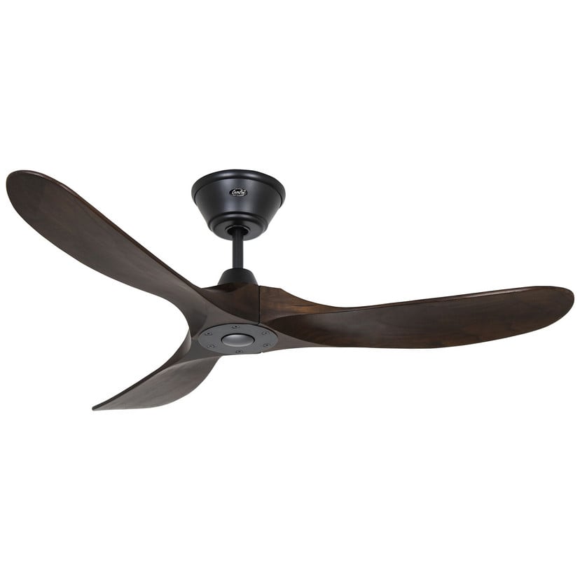 lampenwelt Deckenventilator Eco Genuino 122 schwarz/nussbaum