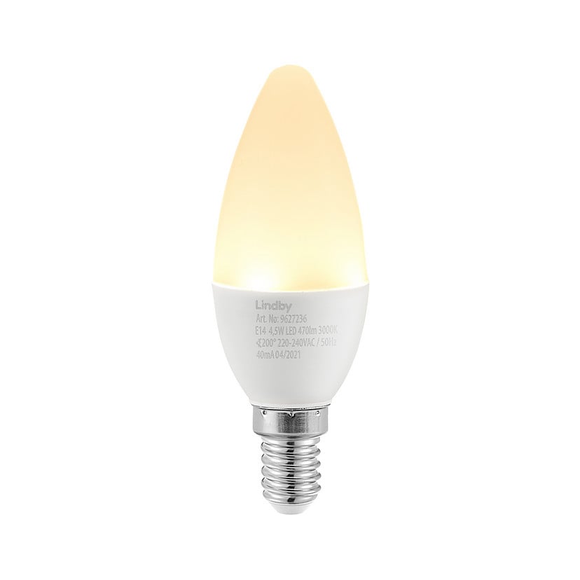 lampenwelt Lindby LED-Kerzenlampe E14 C35 4 5 W opal 3.000 K