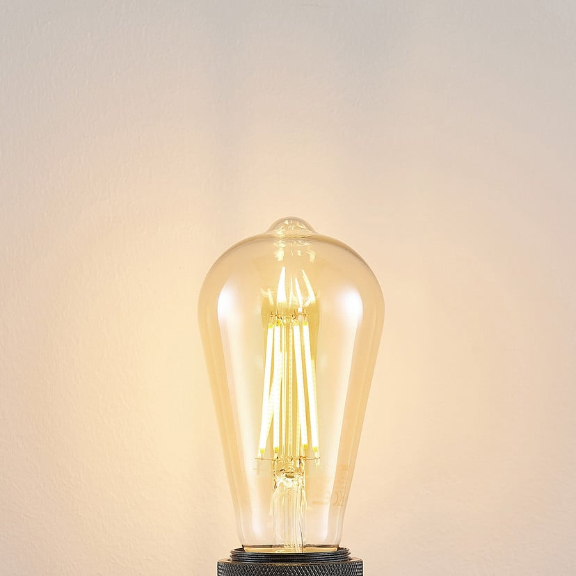 lampenwelt LED-Lampe E27 ST64 6 5W 2.500K amber 3-Step-Dimmer