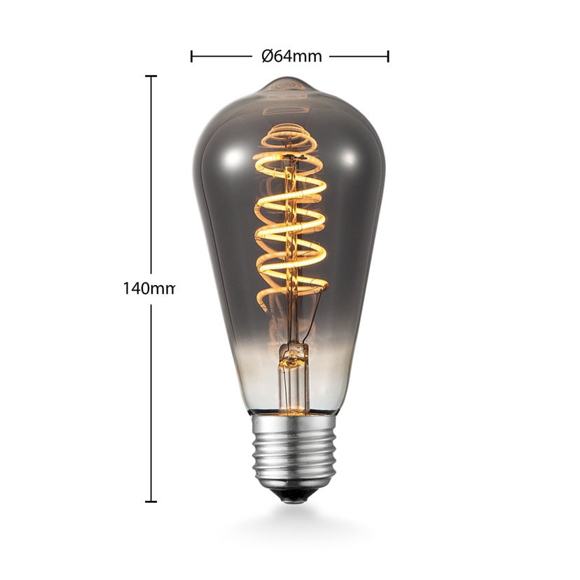 lampenwelt Lucande LED-Lampe E27 ST64 4W 1.800K dimmbar titan Rabatt