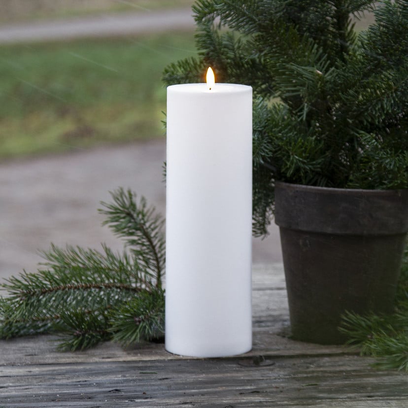 lampenwelt LED-Kerze Flamme Rak 32 5 cm weiß Kunststoff Batteriebetrieb Outlet