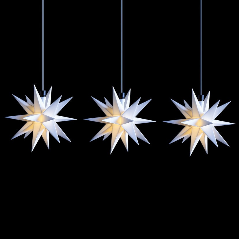 lampenwelt LED-Lichterkette Mini-Sterne außen 3-fl. weiß Hotsell