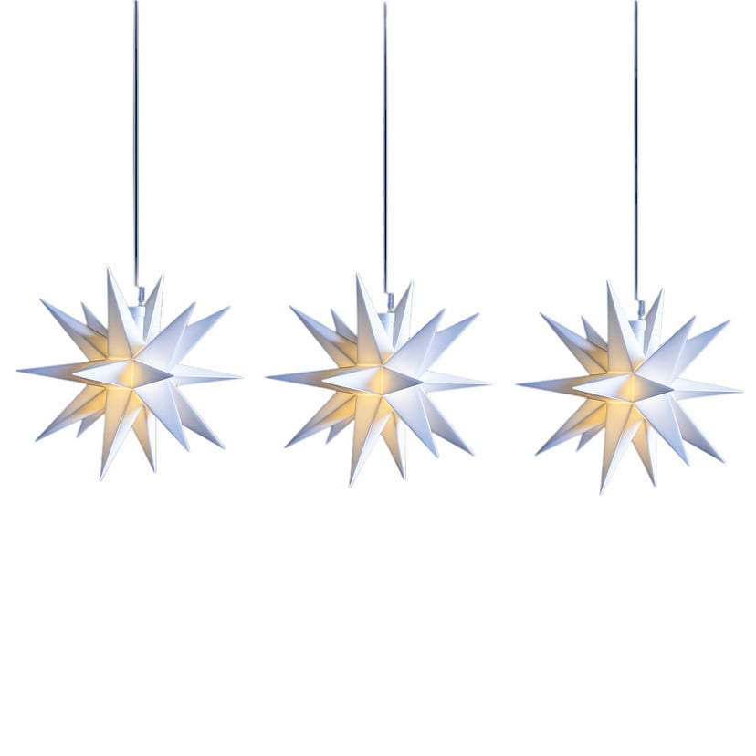 lampenwelt LED-Lichterkette Mini-Sterne außen 3-fl. weiß Hotsell